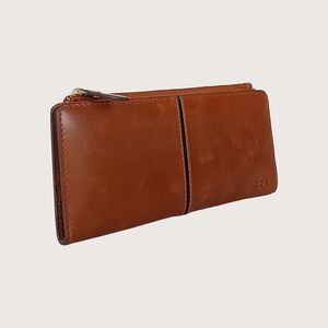 Lodis | Indie Slim Wallet in Chesnut Brown Leather NWT
